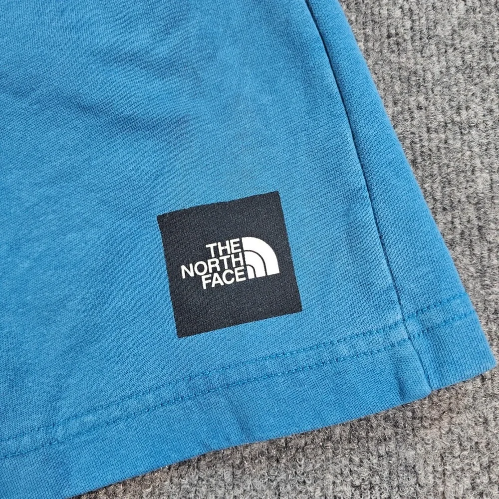 The North Face Mens Blue Fleece Shorts Elastic Waist Drawstring A4AAG Size Small